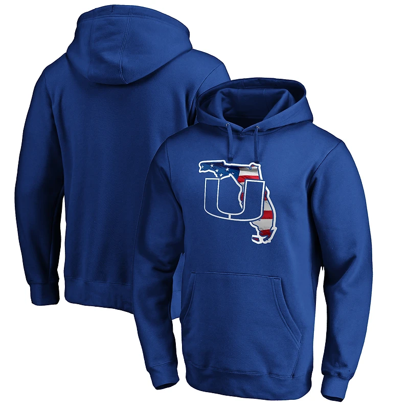 Men's Royal Miami Hurricanes Banner State Pullover Hoodie