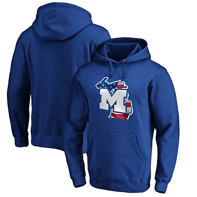Men's Royal Michigan Wolverines Banner State Pullover Hoodie