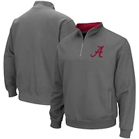 Men's Colosseum Charcoal Alabama Crimson Tide Tortugas Logo Quarter-Zip Pullover Jacket