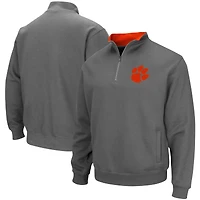 Men's Colosseum Charcoal Clemson Tigers Tortugas Logo Quarter-Zip Pullover Jacket