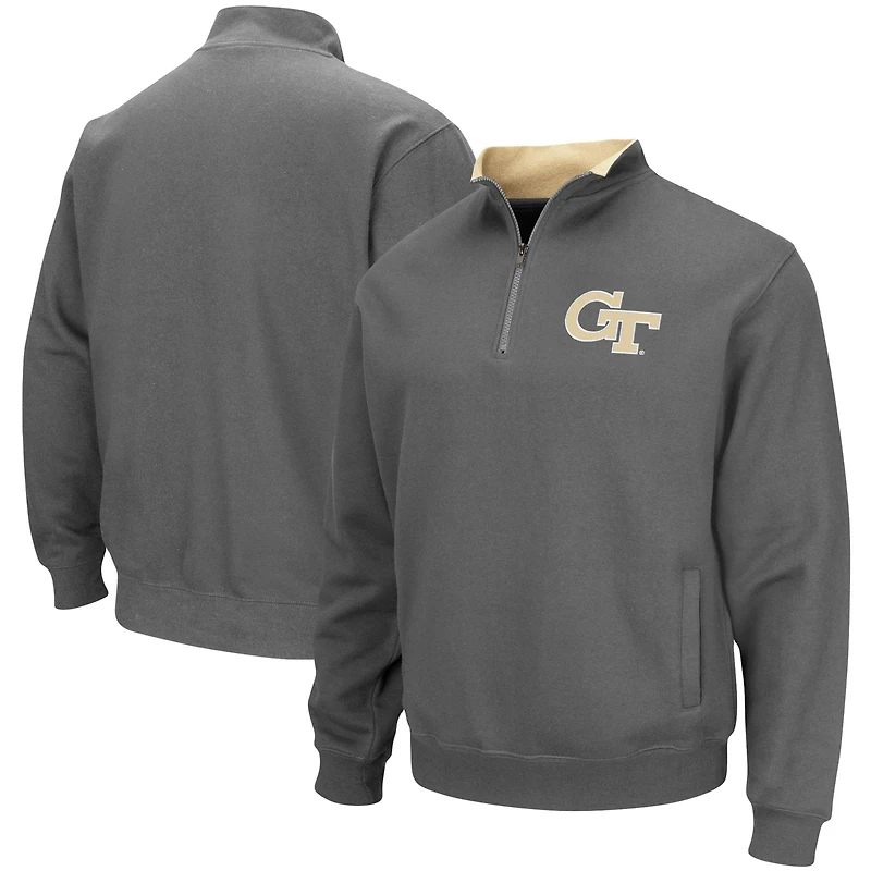 Men's Colosseum Charcoal Georgia Tech Yellow Jackets Tortugas Logo Quarter-Zip Pullover Jacket