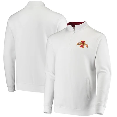 Men's Colosseum White Iowa State Cyclones Tortugas Logo Quarter-Zip Jacket