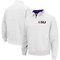Men's Colosseum White LSU Tigers Tortugas Logo Quarter-Zip Pullover Jacket
