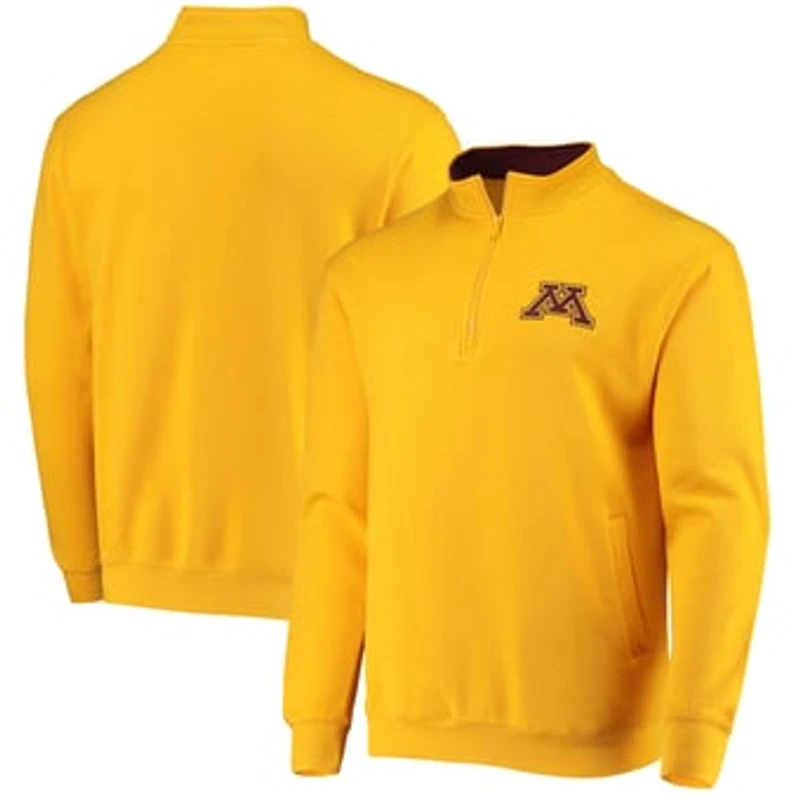 Men's Colosseum Gold Minnesota Golden Gophers Tortugas Logo Quarter-Zip Jacket