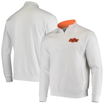 Men's Colosseum White Oklahoma State Cowboys Tortugas Logo Quarter-Zip Jacket