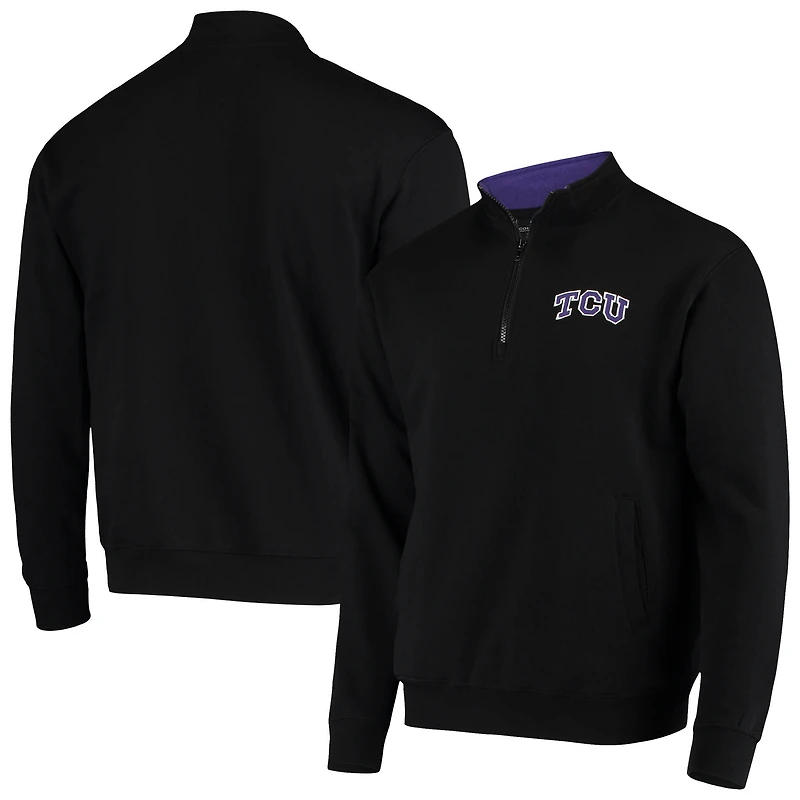 Men's Colosseum Black TCU Horned Frogs Tortugas Logo Quarter-Zip Jacket