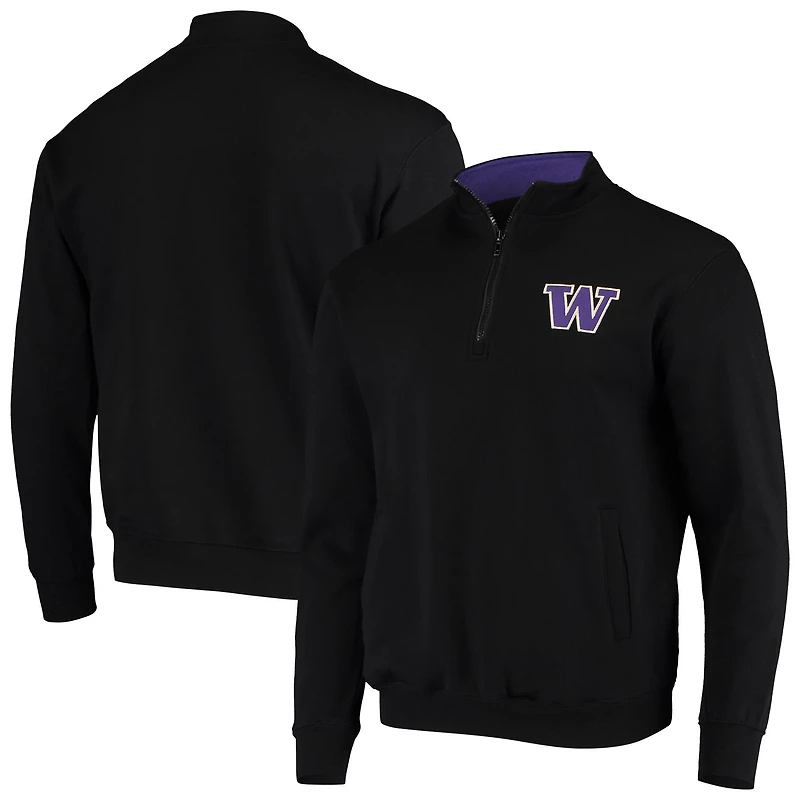 Men's Colosseum Black Washington Huskies Tortugas Logo Quarter-Zip Jacket