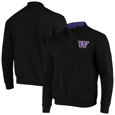 Men's Colosseum Black Washington Huskies Tortugas Logo Quarter-Zip Jacket