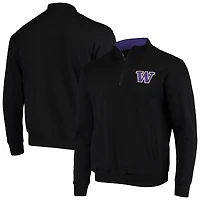 Men's Colosseum Black Washington Huskies Tortugas Logo Quarter-Zip Jacket