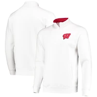 Men's Colosseum White Wisconsin Badgers Tortugas Logo Quarter-Zip Jacket