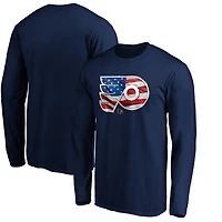 Men's Navy Philadelphia Flyers Banner Wave Logo Long Sleeve T-Shirt