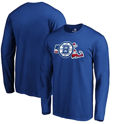 Men's Royal Boston Bruins NHL Banner State Long Sleeve T-Shirt