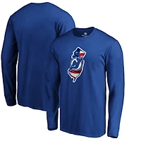 Men's Royal New Jersey Devils NHL Banner State Long Sleeve T-Shirt
