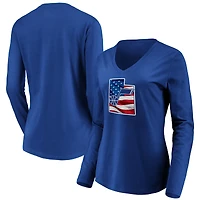 Women's Royal Utah Jazz Banner State Long Sleeve V-Neck T-Shirt