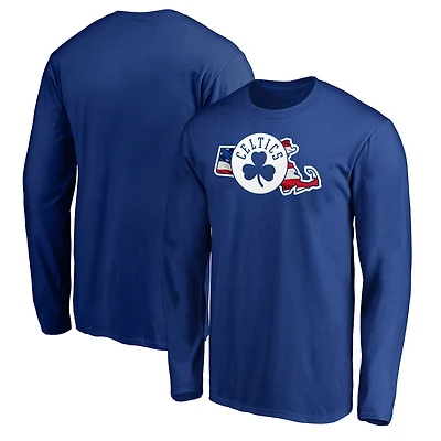 Men's Royal Boston Celtics Banner State Long Sleeve T-Shirt
