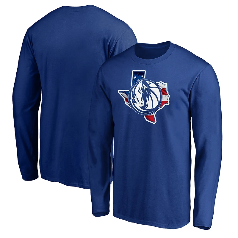 Men's Royal Dallas Mavericks Banner State Long Sleeve T-Shirt