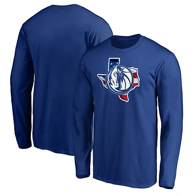 Men's Royal Dallas Mavericks Banner State Long Sleeve T-Shirt