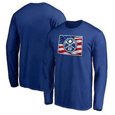 Men's Royal Denver Nuggets Banner State Long Sleeve T-Shirt