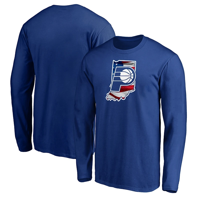 Men's Royal Indiana Pacers Banner State Long Sleeve T-Shirt