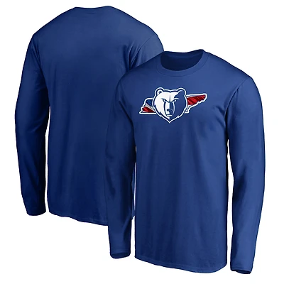 Men's Royal Memphis Grizzlies Banner State Long Sleeve T-Shirt
