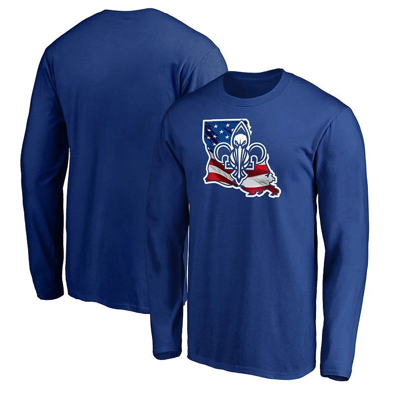 Men's Royal New Orleans Pelicans Banner State Long Sleeve T-Shirt