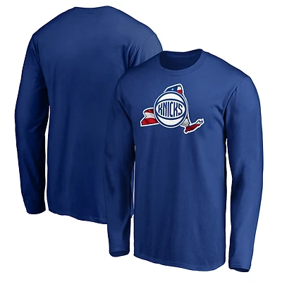 Men's Royal New York Knicks Banner State Long Sleeve T-Shirt