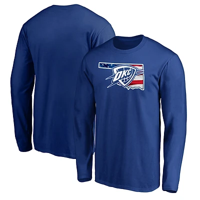 Men's Royal Oklahoma City Thunder Banner State Long Sleeve T-Shirt