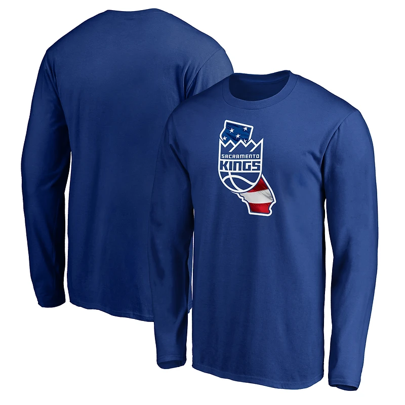 Men's Royal Sacramento Kings Banner State Long Sleeve T-Shirt