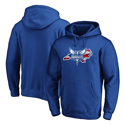 Men's Royal Charlotte Hornets Banner State Pullover Hoodie