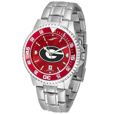 Red Georgia Bulldogs Competitor Steel AnoChrome Color Bezel Watch