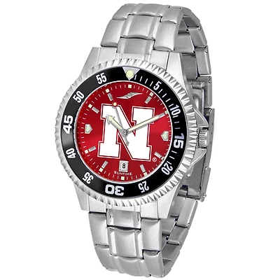 Scarlet Nebraska Huskers Competitor Steel AnoChrome Color Bezel Watch