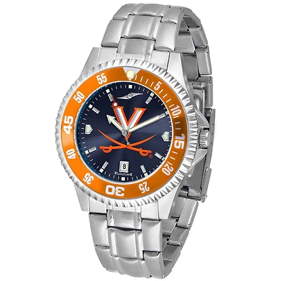 Navy Virginia Cavaliers Competitor Steel AnoChrome Color Bezel Watch