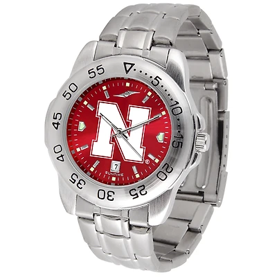 Scarlet Nebraska Huskers Sport Steel AnoChrome Watch