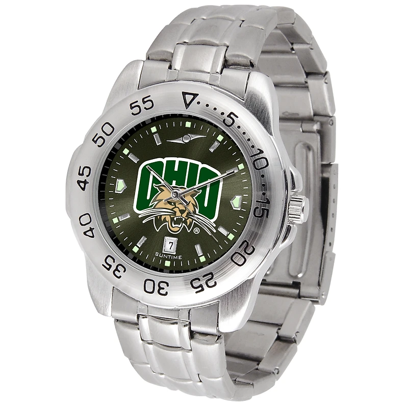 Black Ohio Bobcats Sport Steel AnoChrome Watch