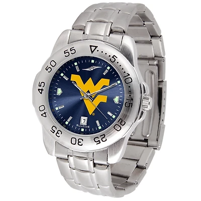 Navy West Virginia Mountaineers Sport Steel AnoChrome Watch
