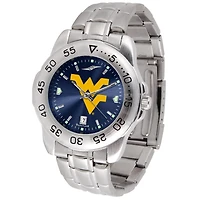 Navy West Virginia Mountaineers Sport Steel AnoChrome Watch