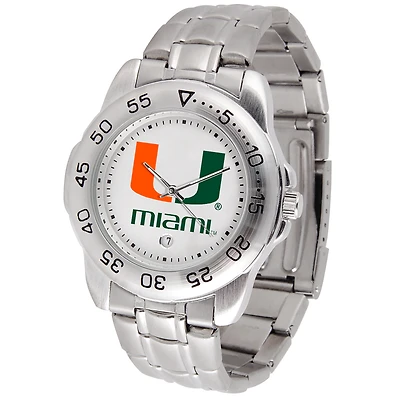 White Miami Hurricanes Sport Steel Watch