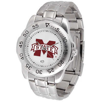 White Mississippi State Bulldogs Sport Steel Watch