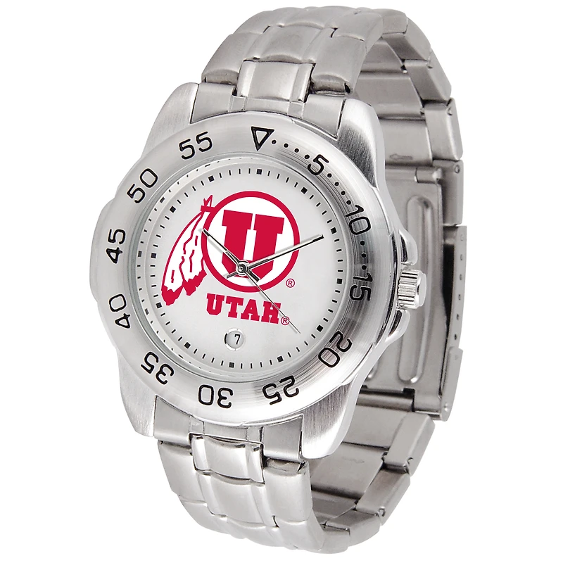 White Utah Utes Sport Steel Watch