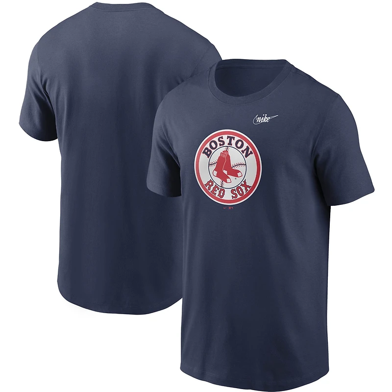 Men's Nike Navy Boston Red Sox Cooperstown Collection Logo T-Shirt