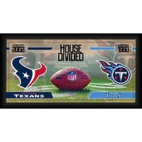 Houston Texans vs. Tennessee Titans Framed 10" x 20" House Divided Football Collage