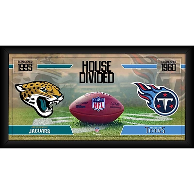 Jacksonville Jaguars vs. Tennessee Titans Framed 10" x 20" House Divided Football Collage