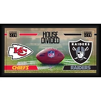 Kansas City Chiefs vs. Las Vegas Raiders Framed 10" x 20" House Divided Football Collage