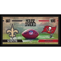 New Orleans Saints vs. Tampa Bay Buccaneers Framed 10" x 20" House Divided Football Collage