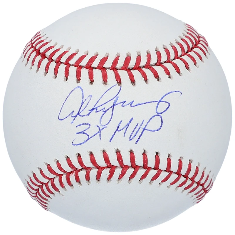 Alex Rodriguez New York Yankees Autographed Baseball with "3x MVP" Inscription