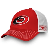 Men's Fanatics Red/White Carolina Hurricanes Core Primary Logo Trucker Adjustable Hat