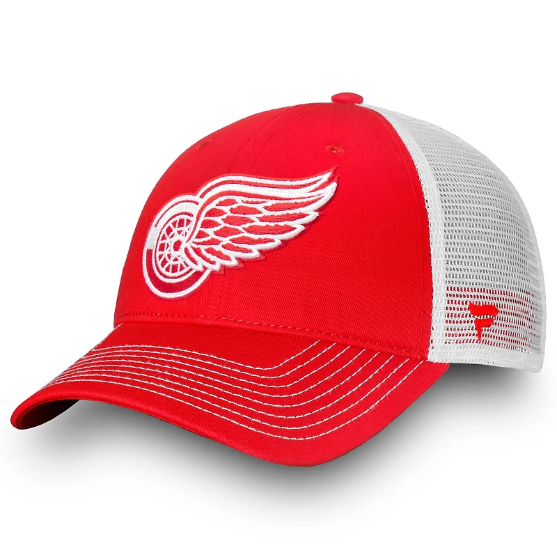 Men's Fanatics Red/White Detroit Red Wings Core Primary Logo Trucker Adjustable Hat