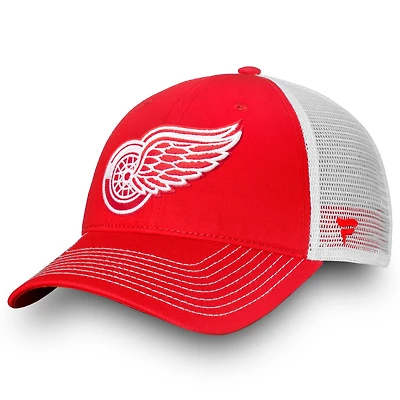 Men's Fanatics Red/White Detroit Red Wings Core Primary Logo Trucker Adjustable Hat