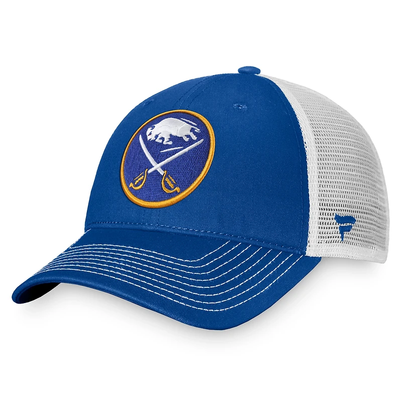 Men's Fanatics Royal/White Buffalo Sabres Core Primary Logo Trucker Adjustable Hat