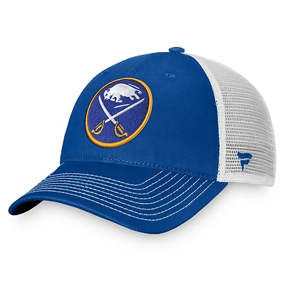 Men's Fanatics Royal/White Buffalo Sabres Core Primary Logo Trucker Adjustable Hat